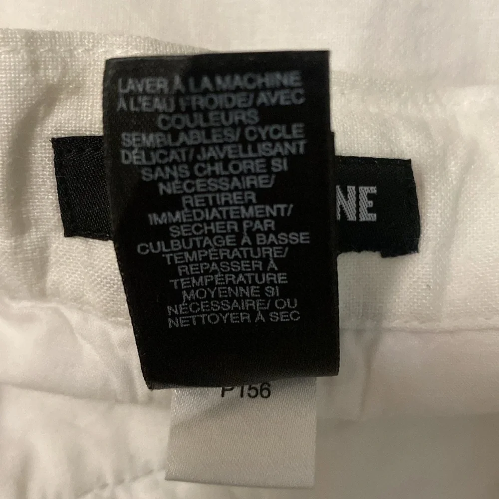 Claiborne White Linen/Cotton Blend Dress Pants Sz L 36’ Pockets EUC